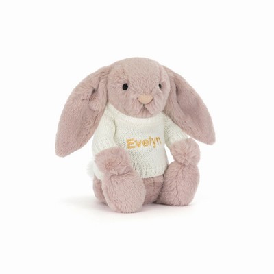 Jellycat Bashful Luxe Konijn Rosa with Cream Jumper | AS9170284